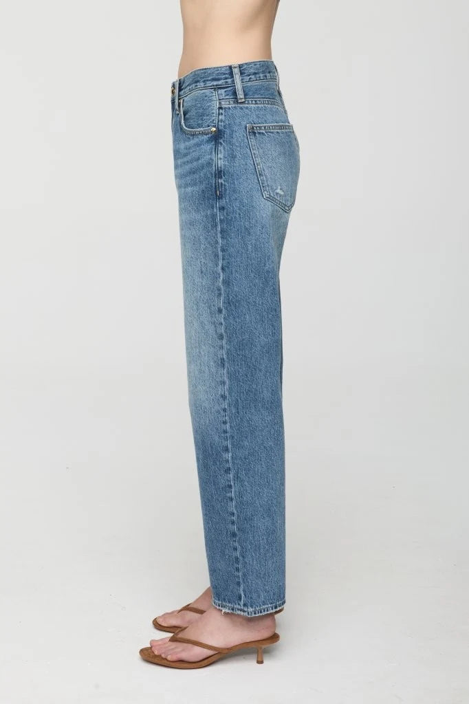 Lexi Mid Rise Bowed Straight Jean Distance
