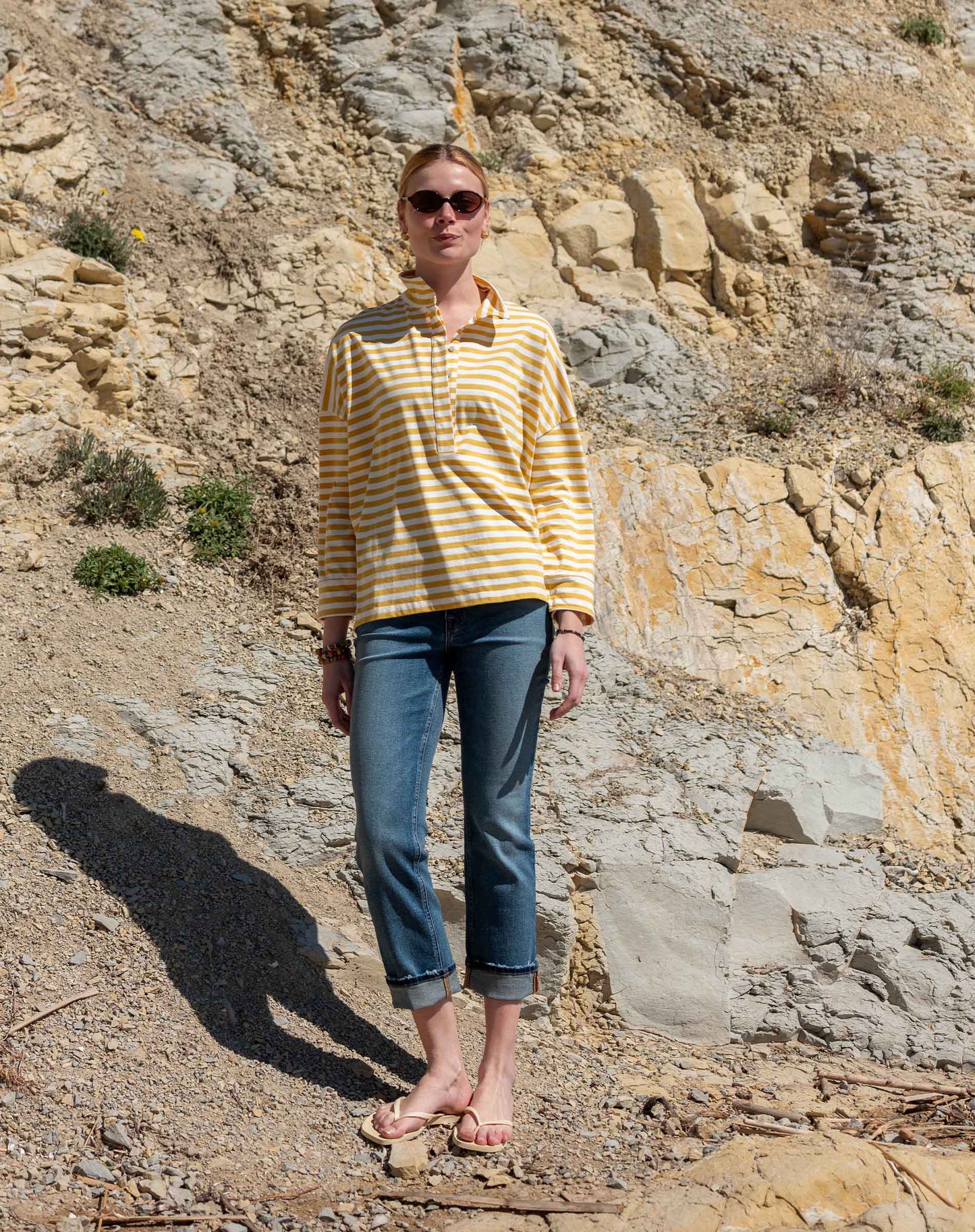 Emerson Jersey Top Golden Rod Stripe