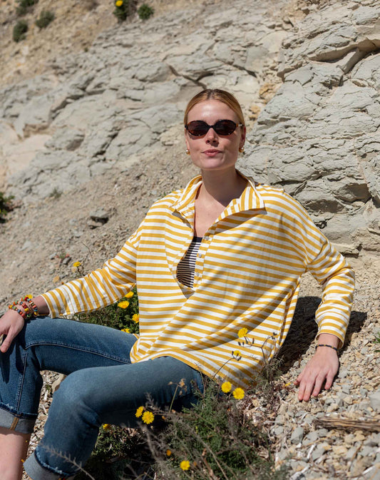 Emerson Jersey Top Golden Rod Stripe