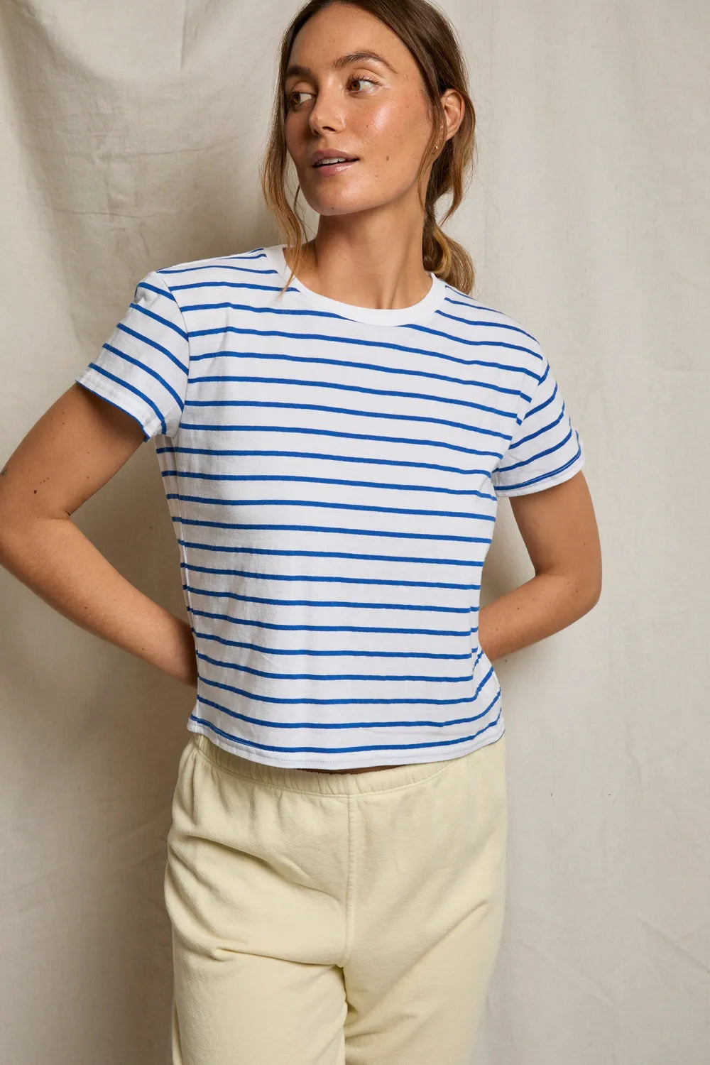 Jersey SS Stripe Tee Cobalt Stripe