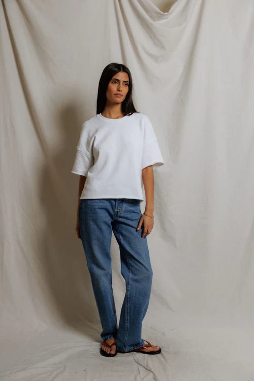 French Terry SS Lose Sweatshirt White