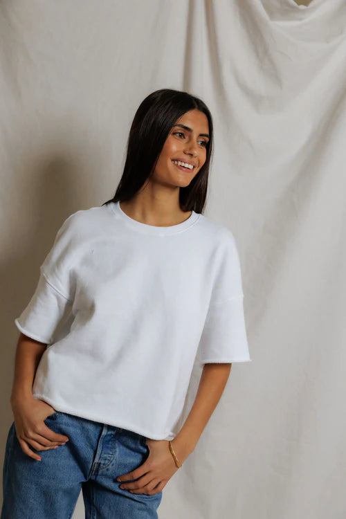 French Terry SS Lose Sweatshirt White