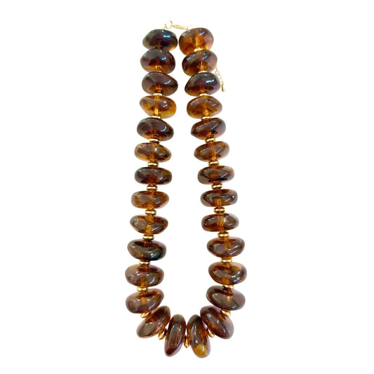 Randi Chunky Beaded Necklace Tortoise