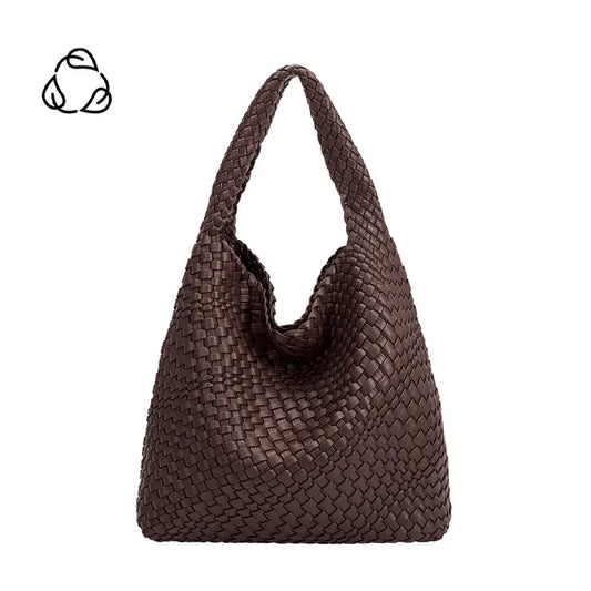Johanna Espresso Large Vegan Shoulder Bag