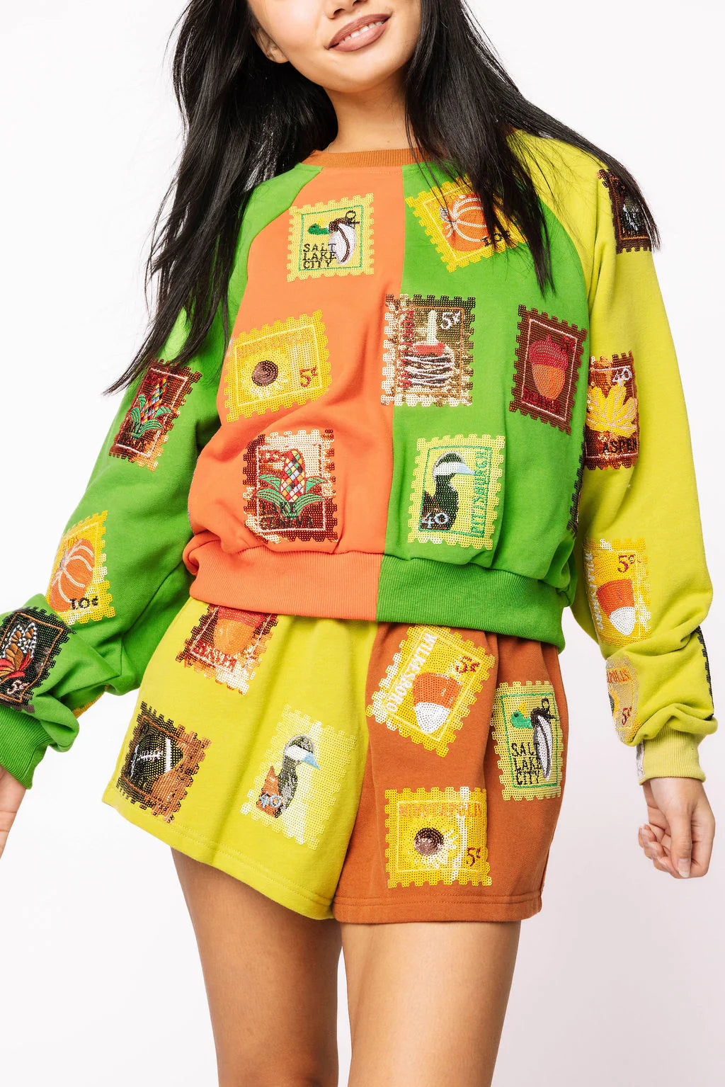 Colorblock Fall Stamp Sweatshirt