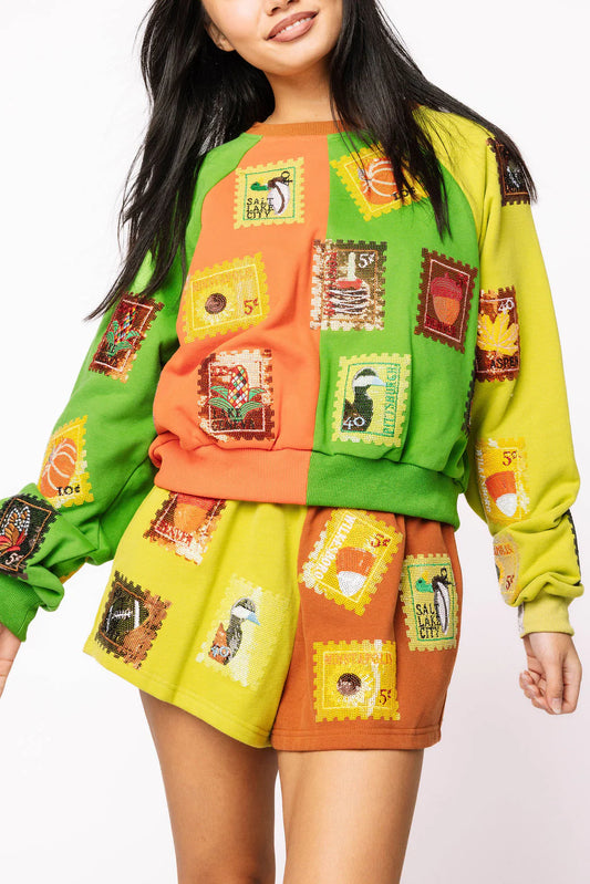 Colorblock Fall Stamp Sweatshirt