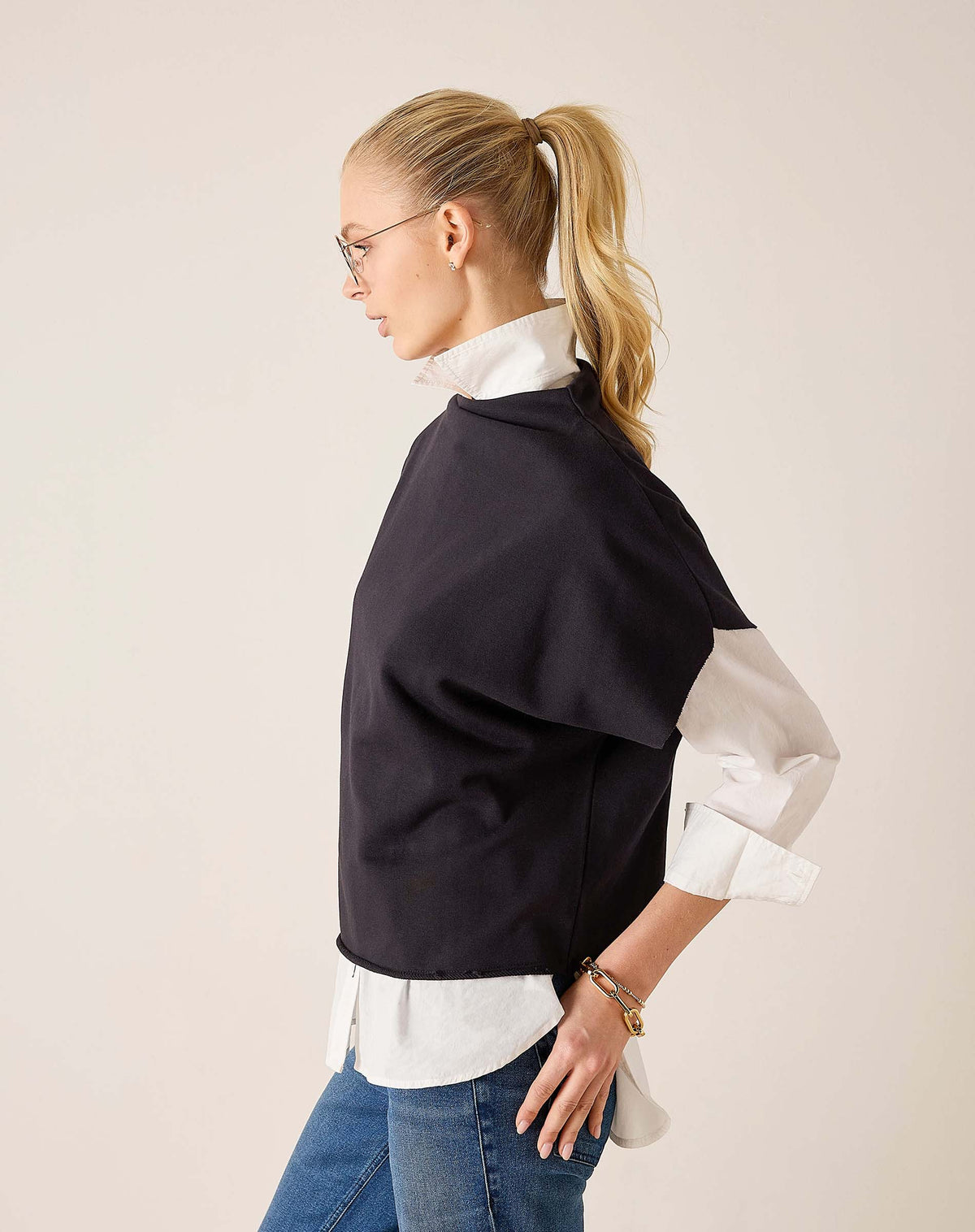 Frenchie Dolman Top Black