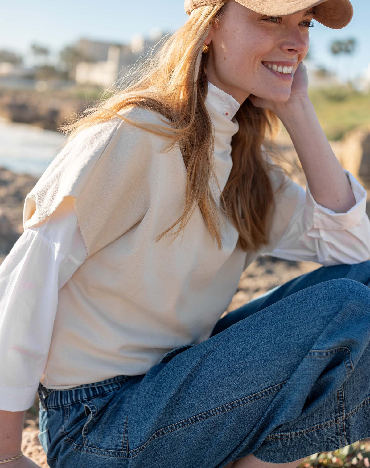 Frenchie Dolman Top Bone