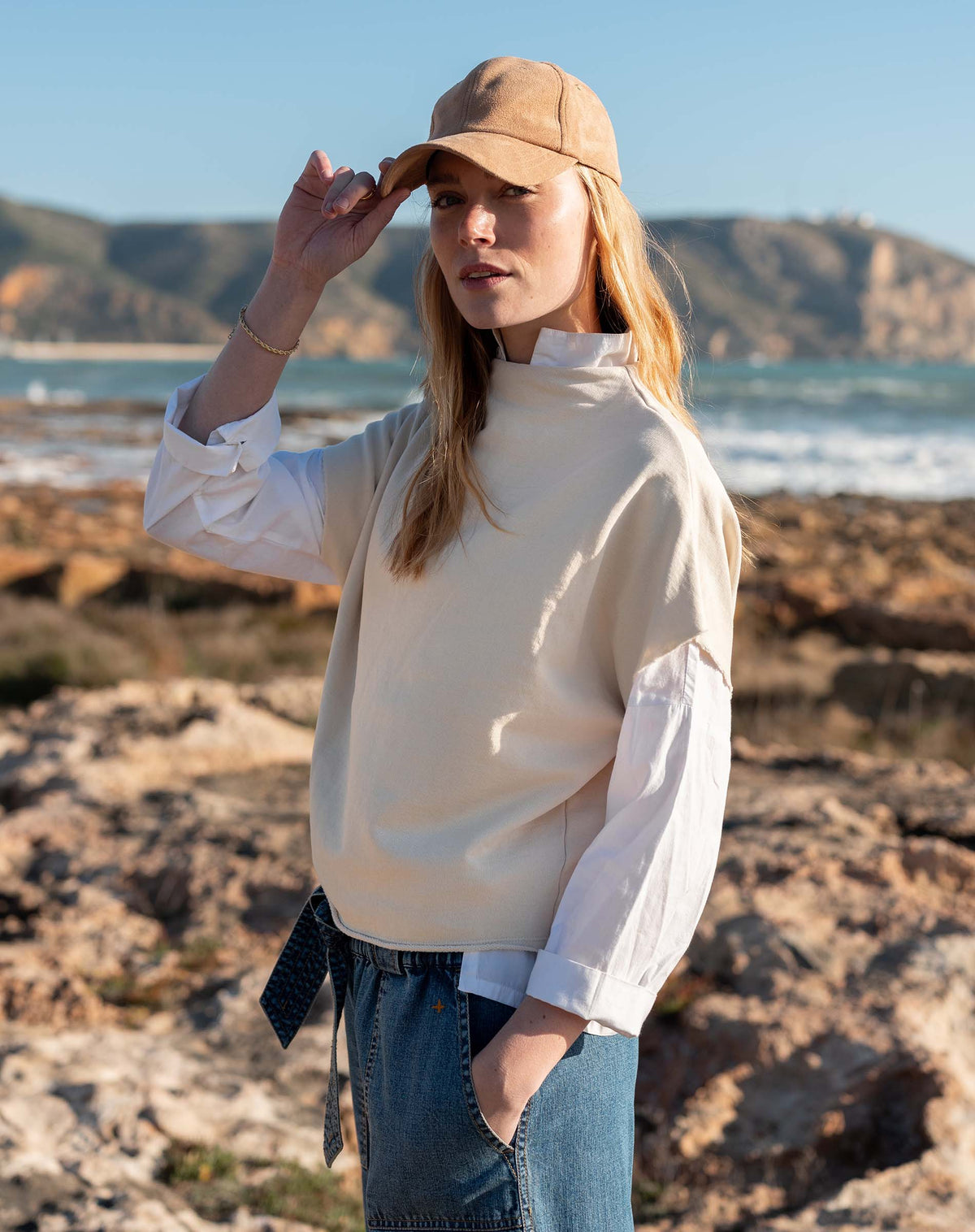 Frenchie Dolman Top Bone
