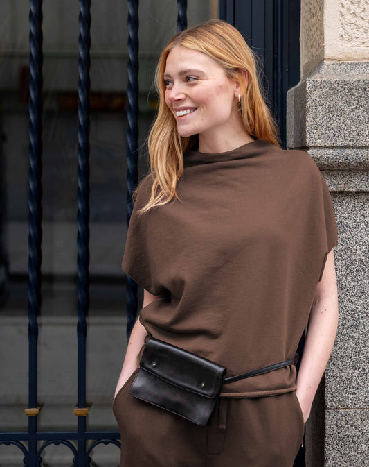 Frenchie Dolman Top Espresso