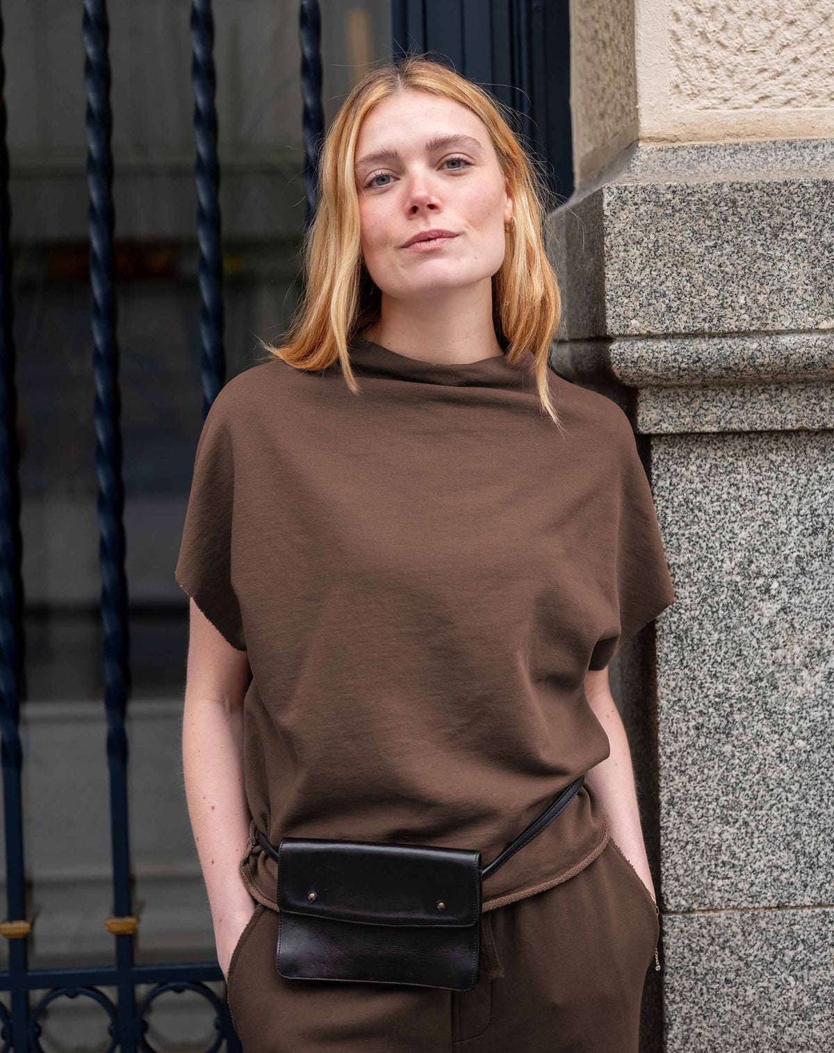Frenchie Dolman Top Espresso
