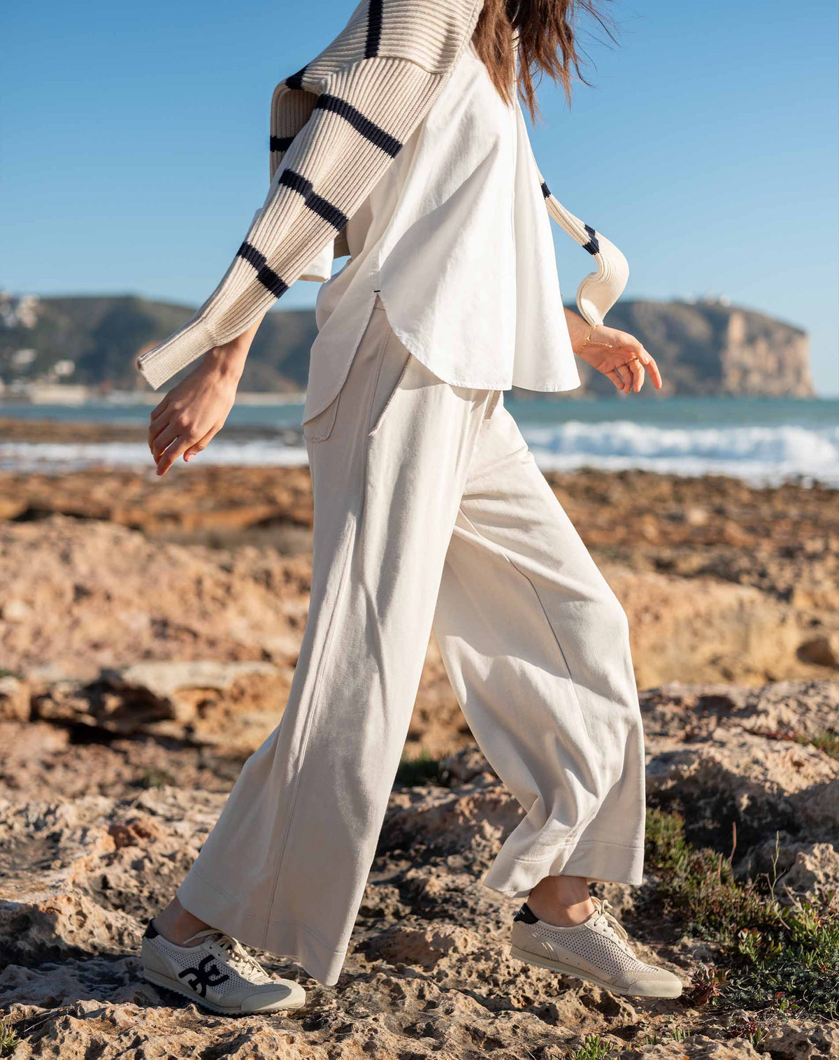 Frenchie Wide Leg Pant Bone