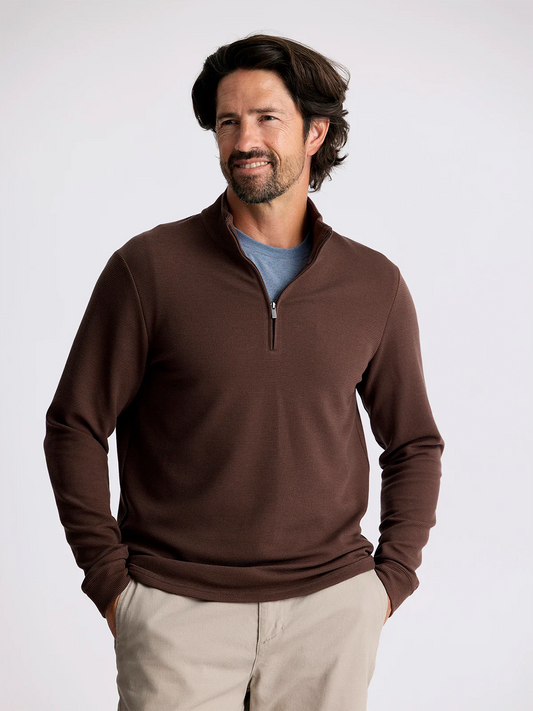 Men's Waffle Quarter Zip Chestnut