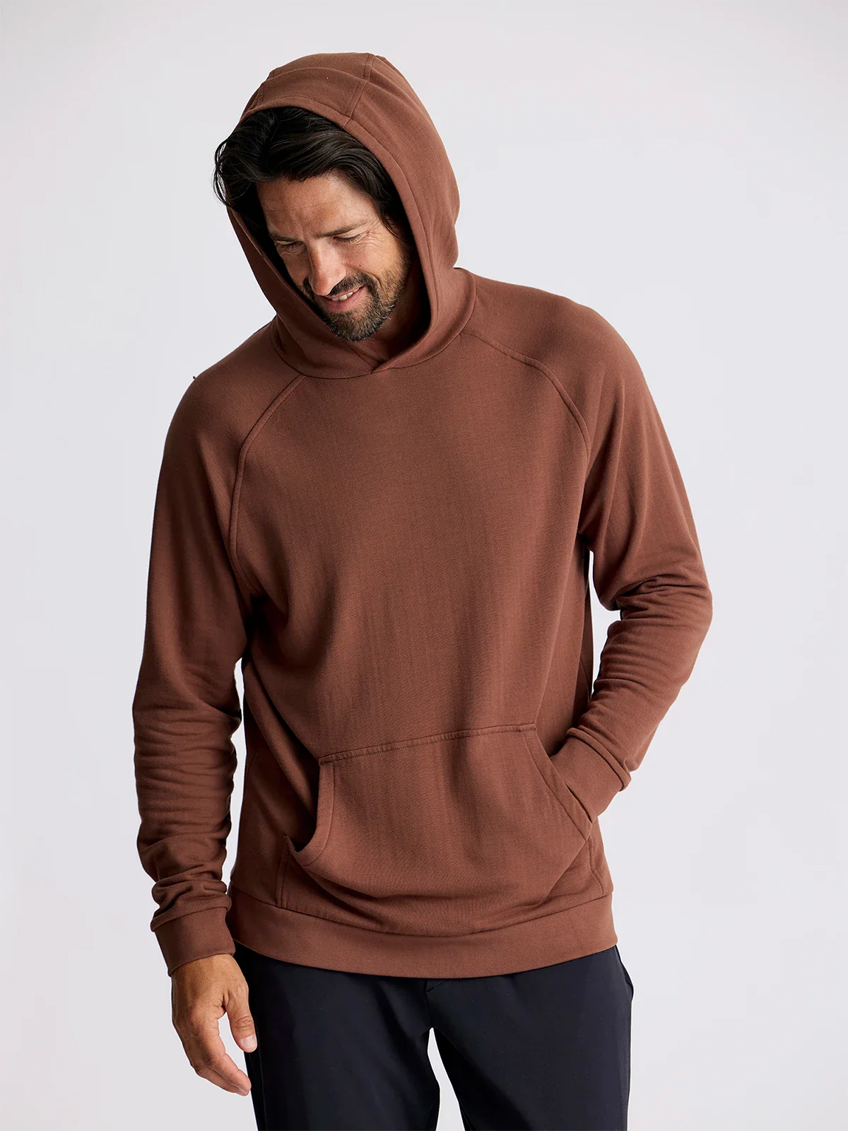 Men's Bamboo Lightweight Fleece Hoodie Chestnut