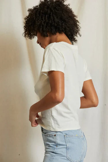Harley Cotton Boxy Crewneck Tee Bright Ivory