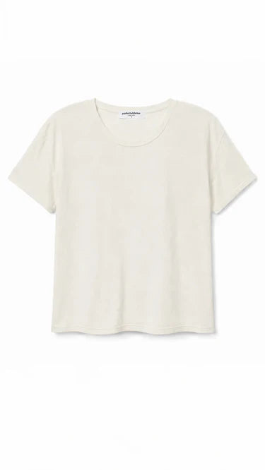 Harley Cotton Boxy Crewneck Tee Bright Ivory