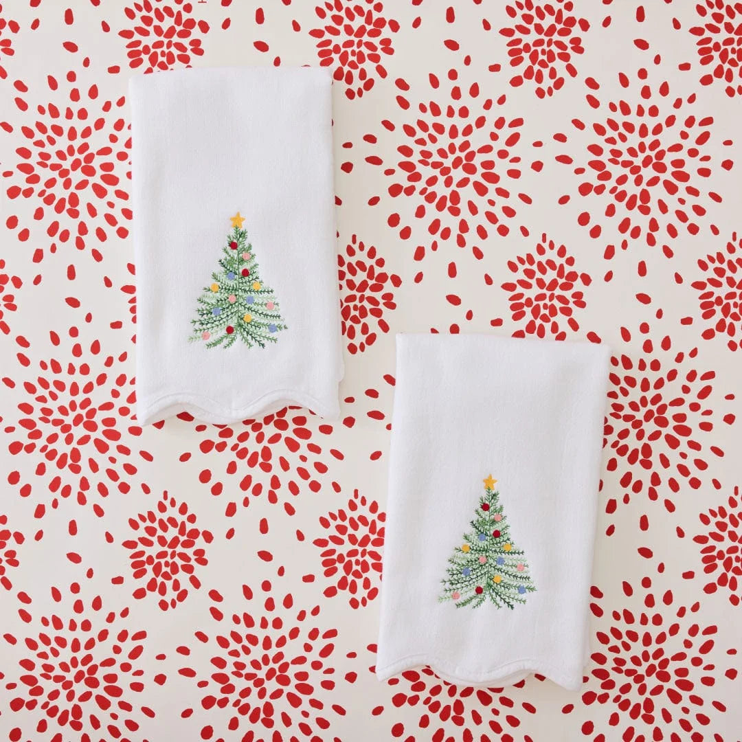 Scallop Powder Bath Towel Holiday Tree