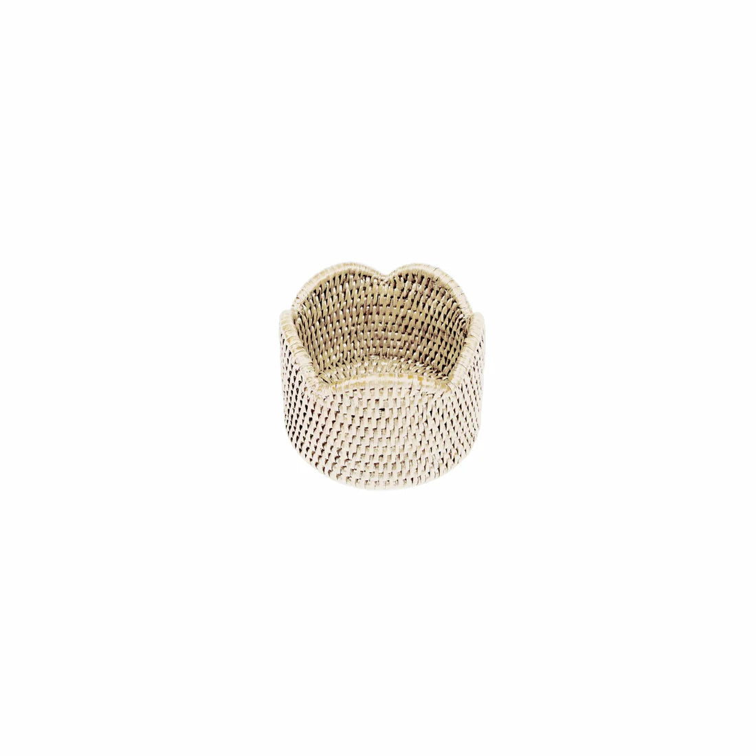 Rattan Scallop Wine Coaster Cream Rattan