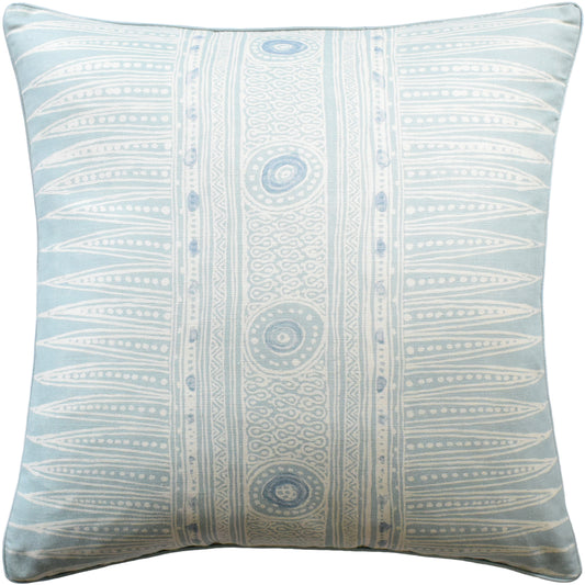 22x22 Pillow Indian Zag Aqua
