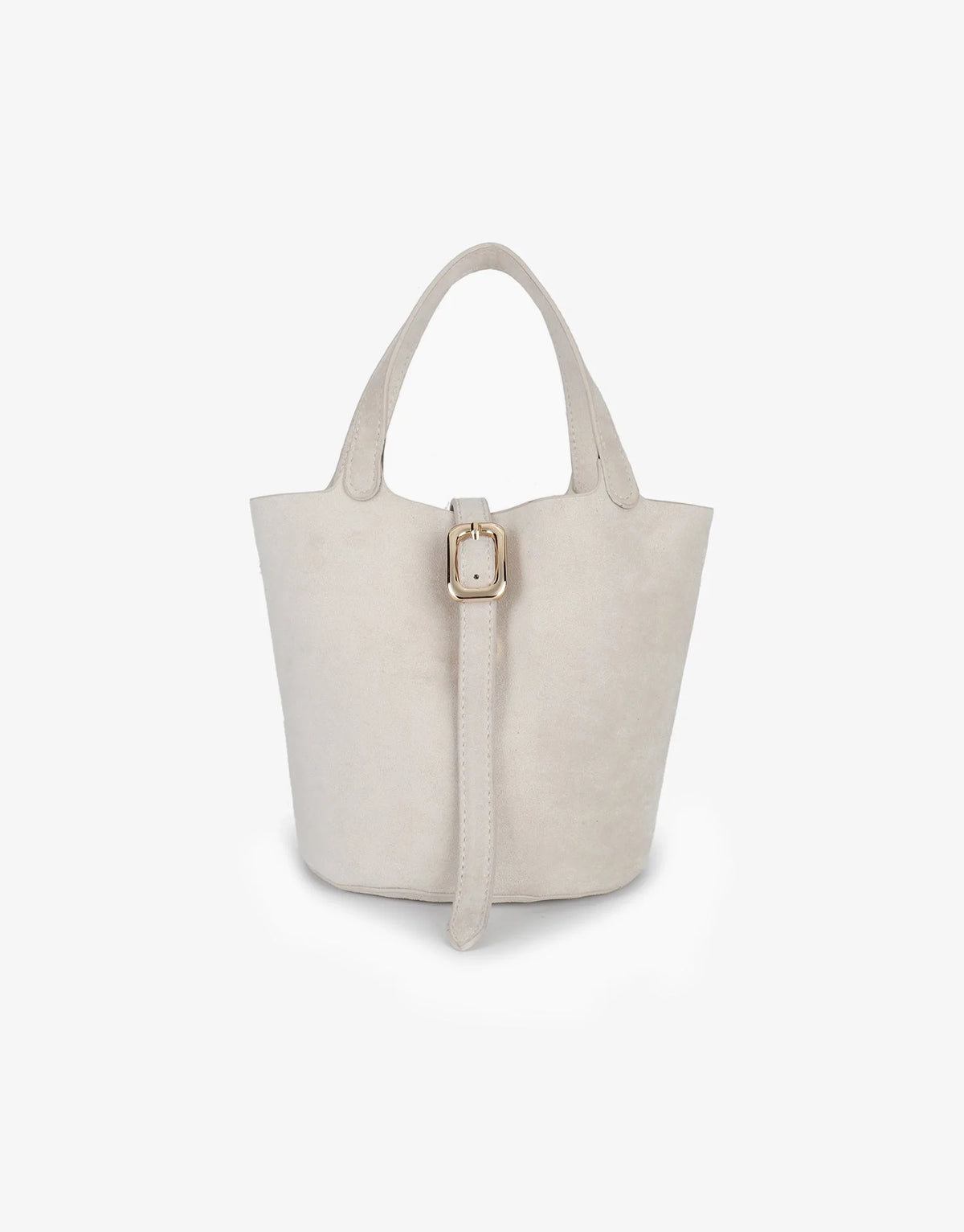 Joya Bucket Mini Faux Suede Cream