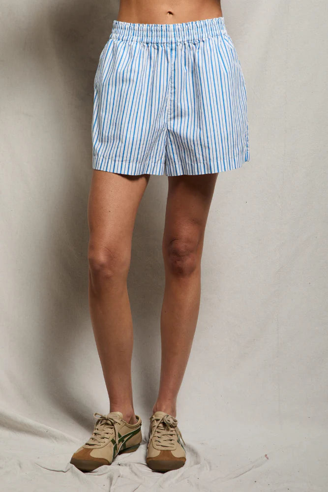 Poplin Short Pacific Blue Stripe