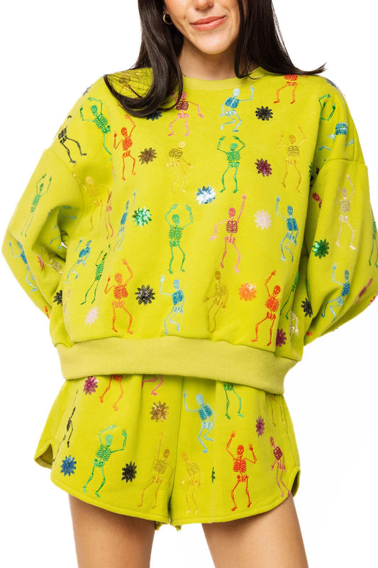 Lime Green Multi Skeleton Sweatshirt