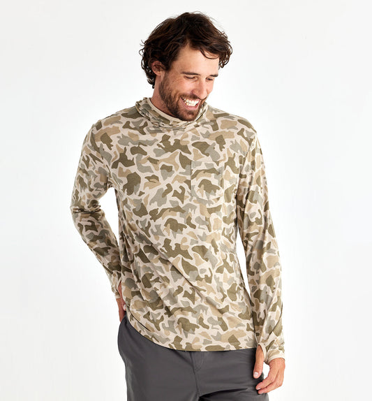 Men's Bamboo Lightweight Hoodie Barrier Island Camo