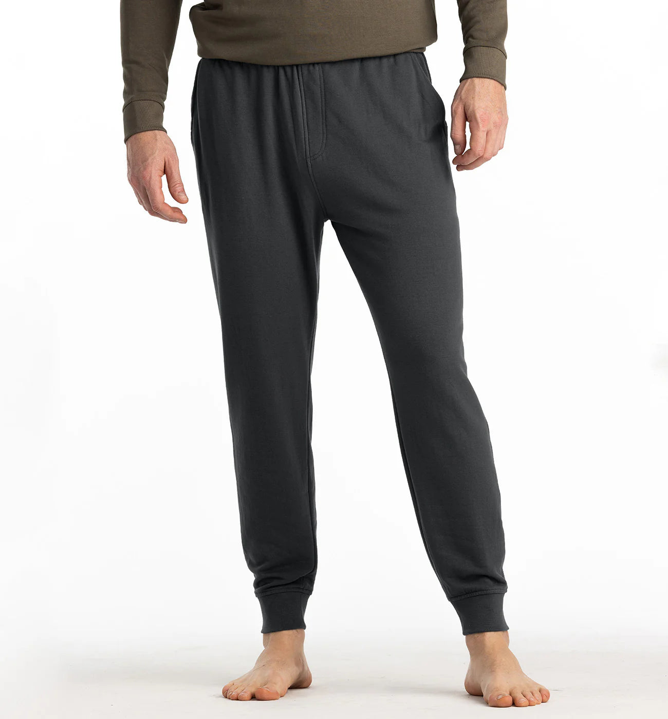 Men's Bamboo Lightweight Fleece Jogger Black Sand