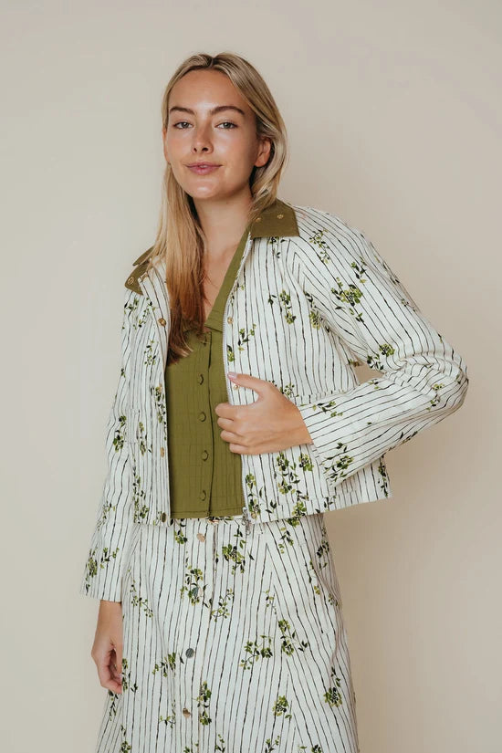 Highland Coat Pinstripe Floral
