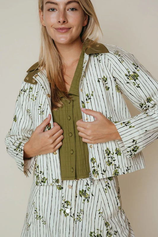 Highland Coat Pinstripe Floral