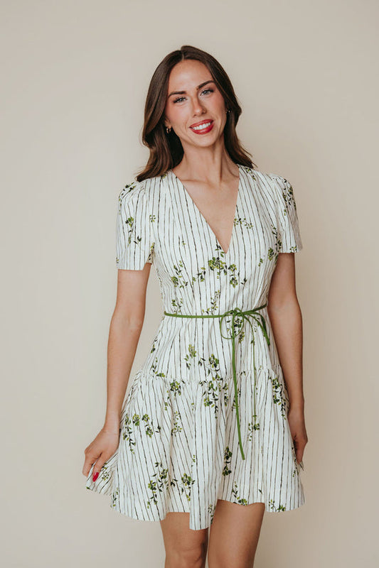 Holly Dress Pinstripe Floral