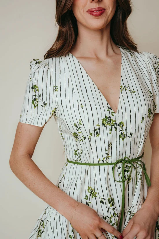 Holly Dress Pinstripe Floral