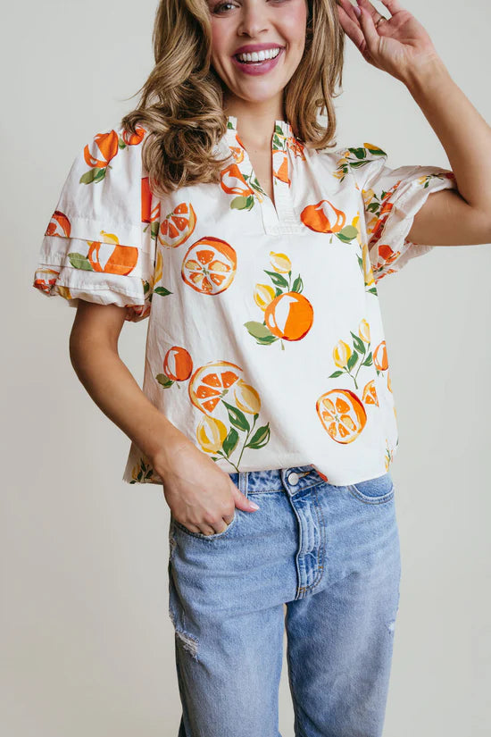 Alix Blouse Orange Crush