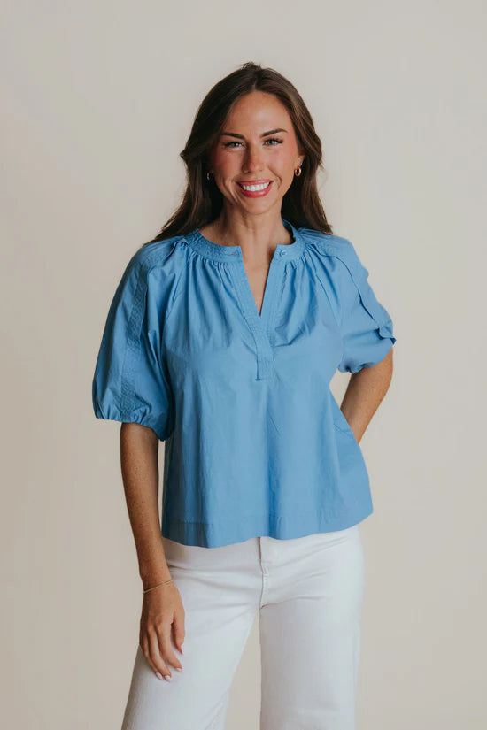 Henley Top French Blue