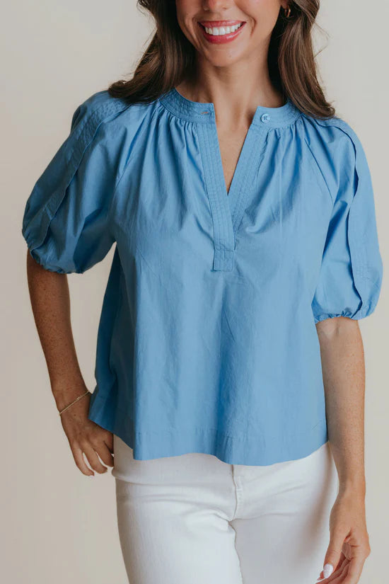 Henley Top French Blue