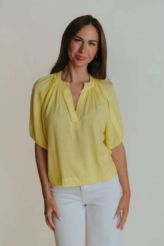 Henley Top Lemon