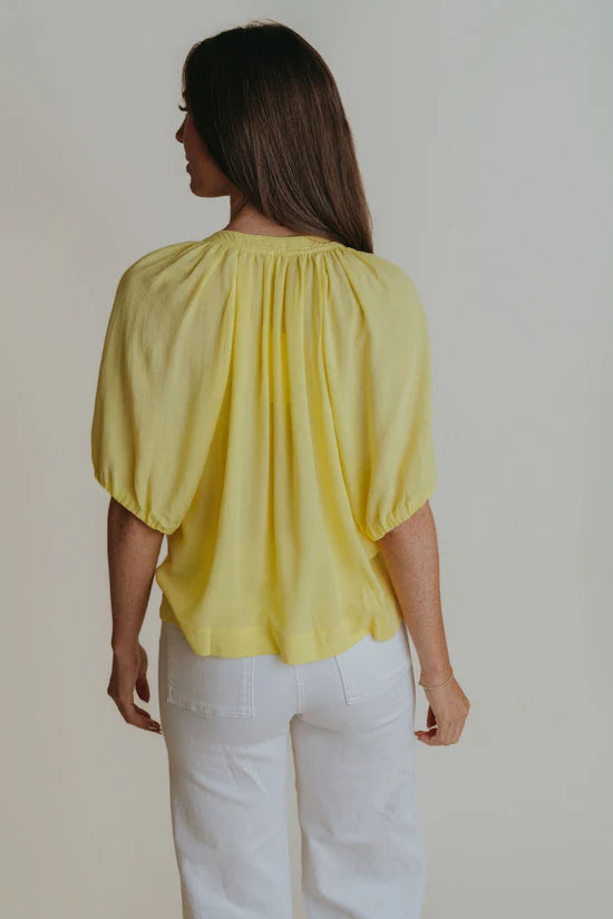 Henley Top Lemon