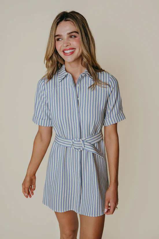 Demi Dress Blue Stripe