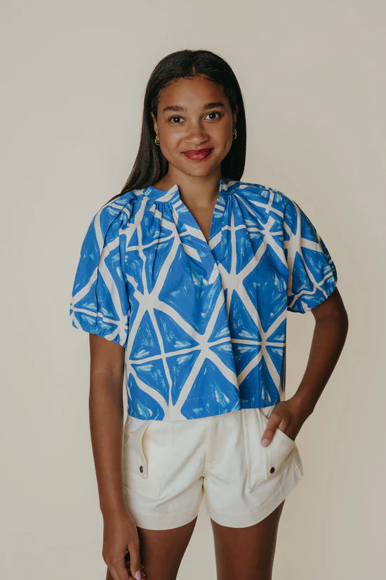 Henley Top Blue Tile