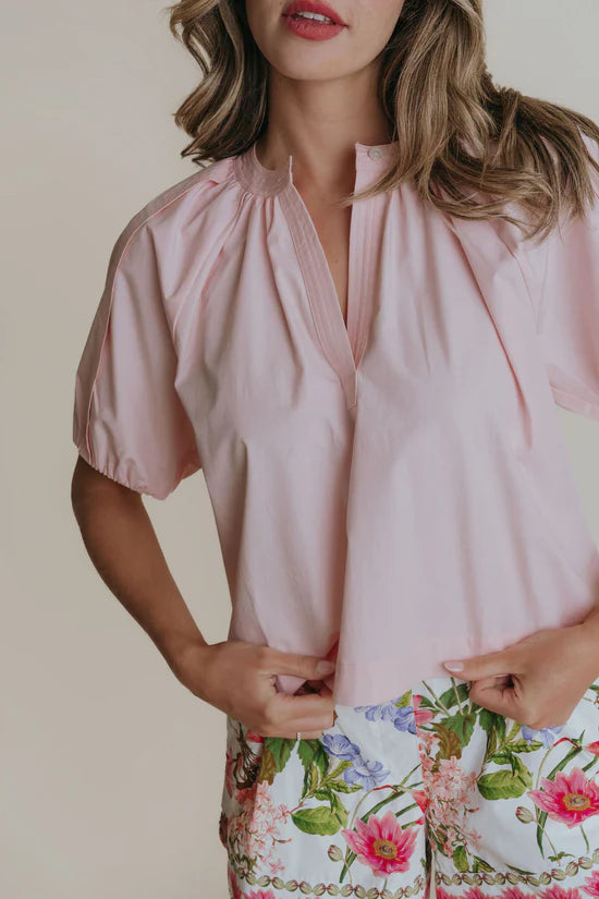 Henley Top Light Pink