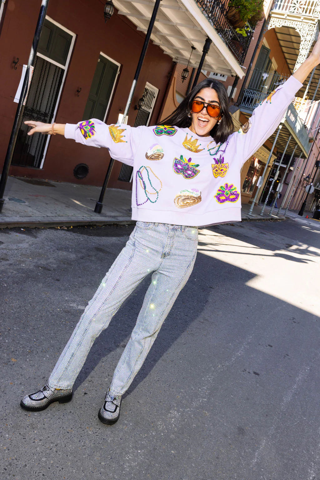 Lavender Mardi Gras Icon Sweatshirt