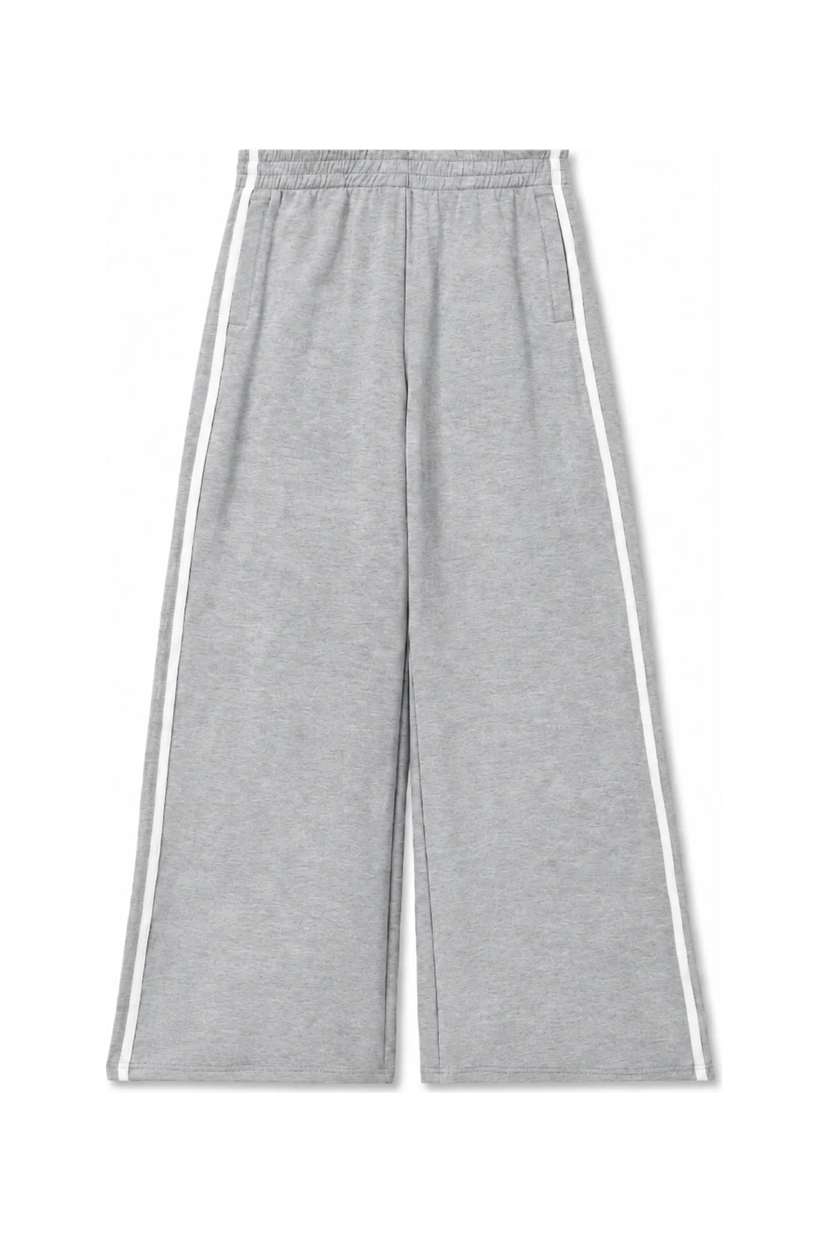 Pureform Wide Leg Pant with Stripe Heather Grey