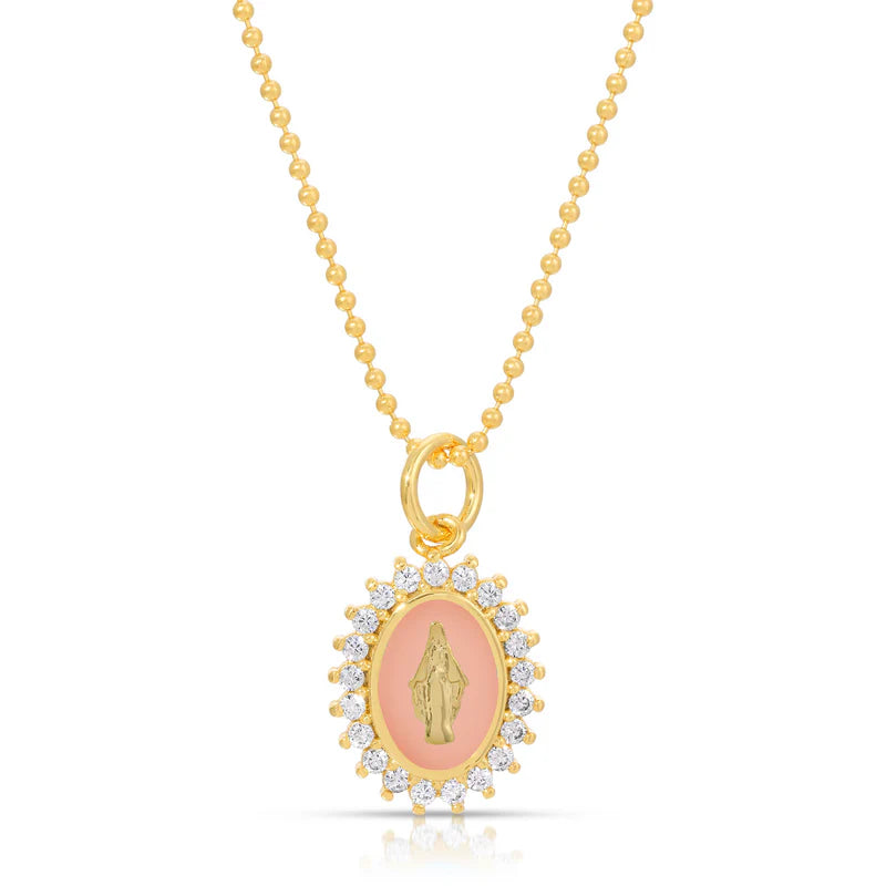 Mini Baby Pink Lady Lourdes Necklace
