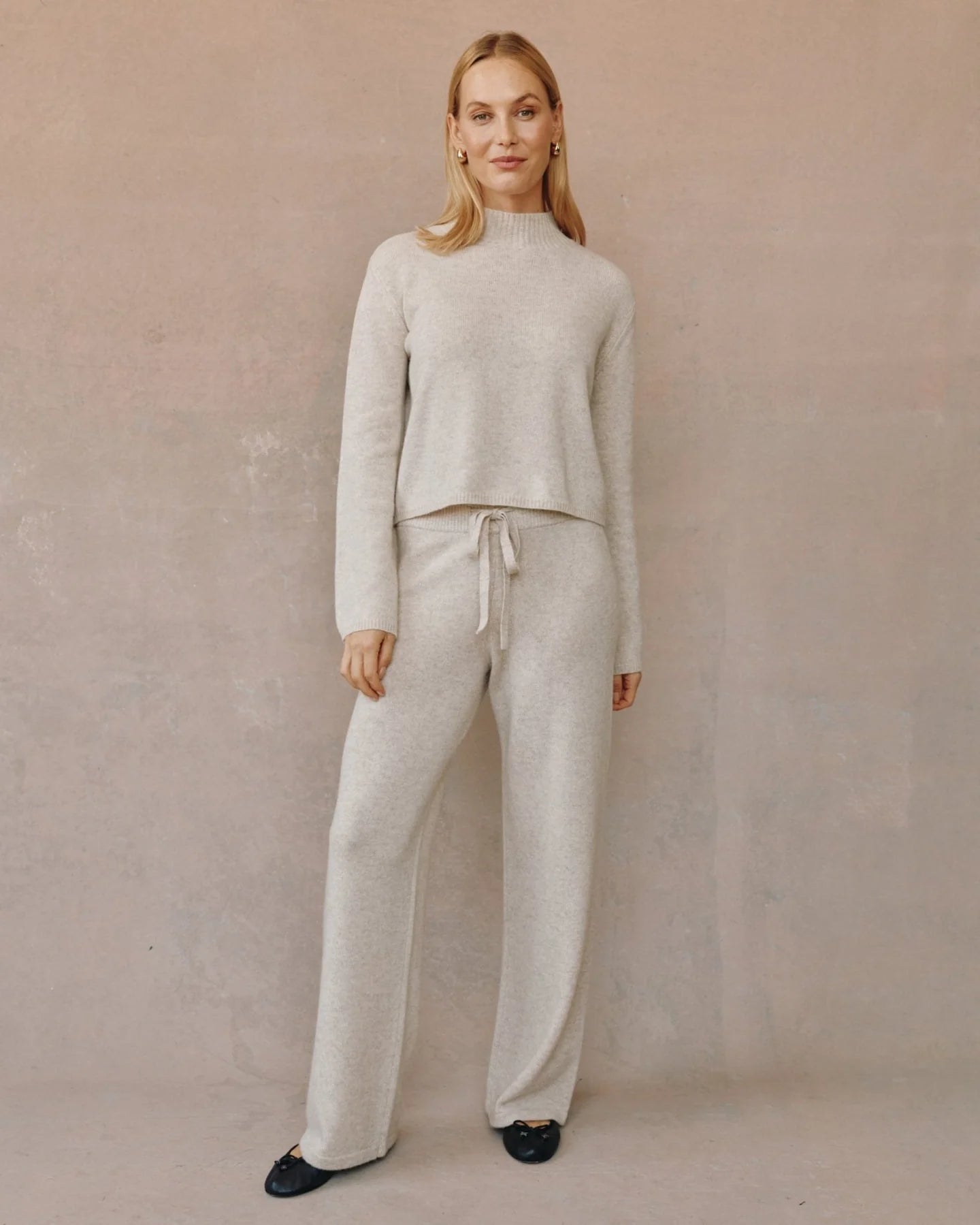 Mock Neck Sweater Ivory Oat