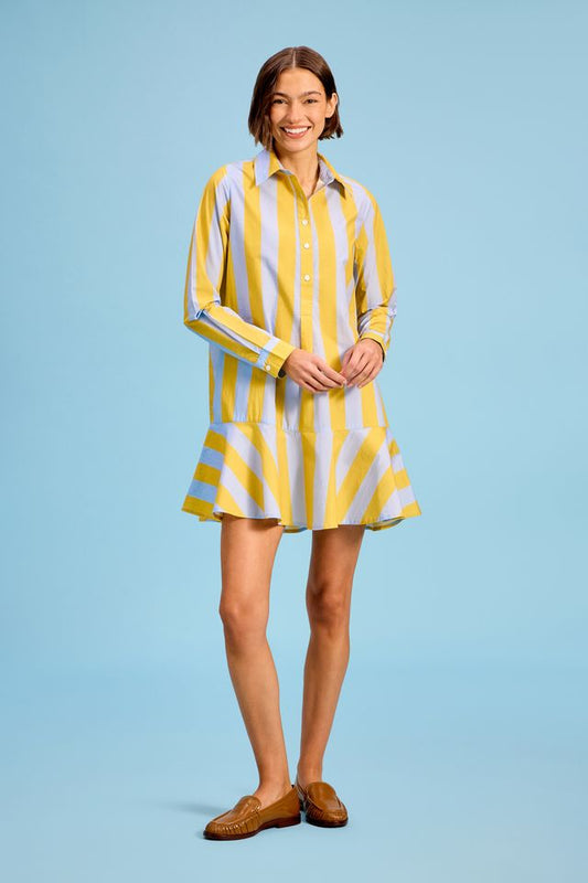 Polly Dress Brimstone Stripe