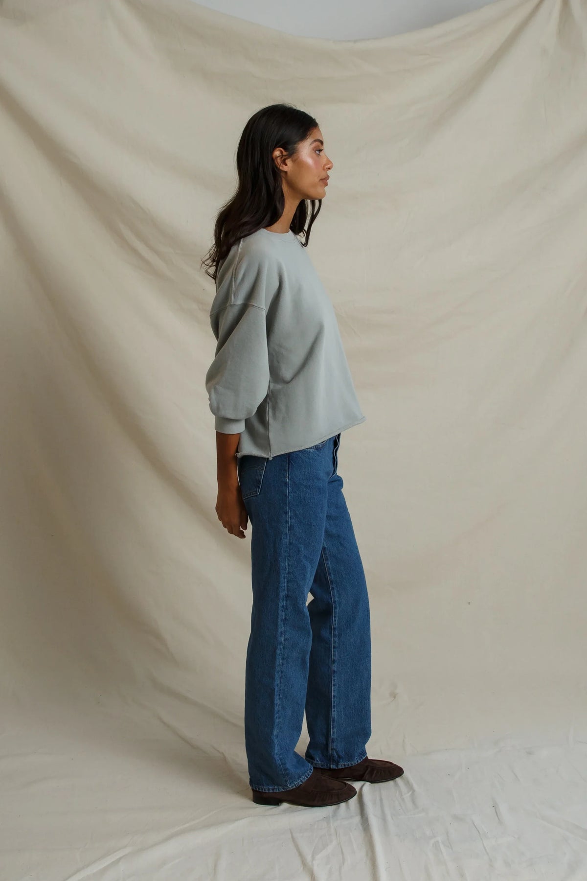 Bubble Sleeve Sweatshirt Griffin Gray