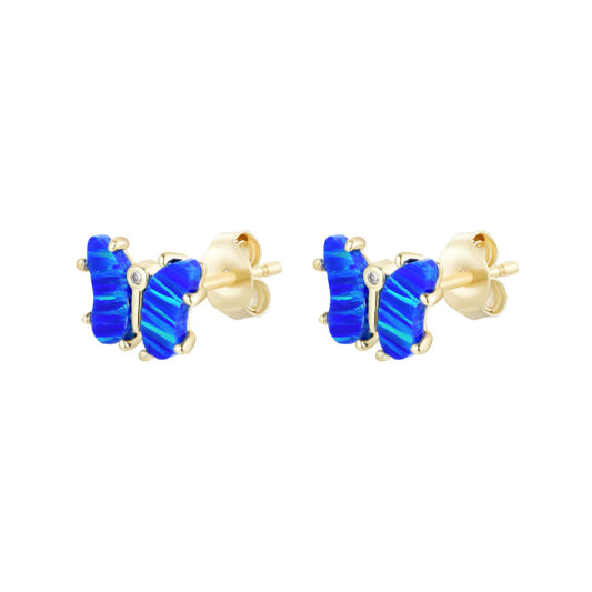 Indigo Opal Butterfly Studs