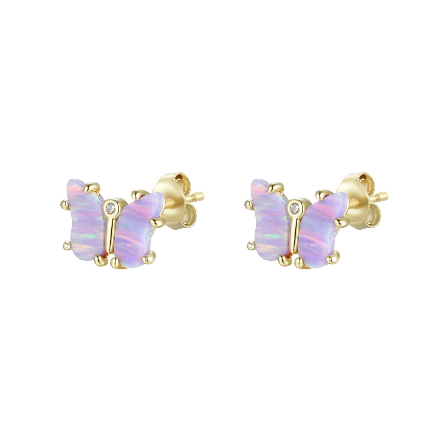 Lavender Opal Butterfly Studs