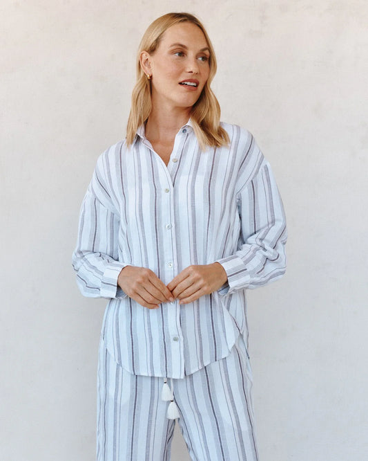 Oversized Clean Shirt Rosewood Stripe