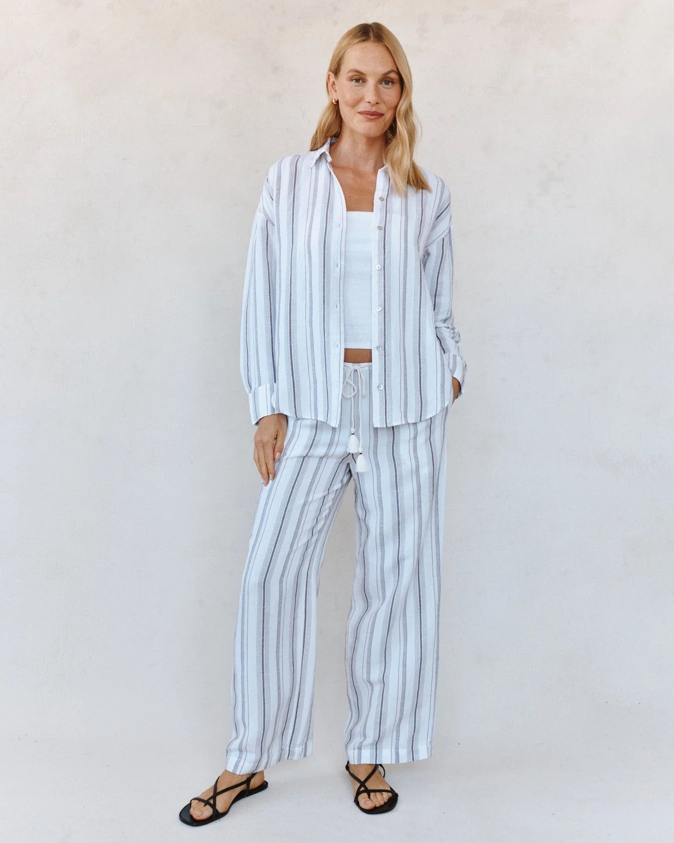 Oversized Clean Shirt Rosewood Stripe